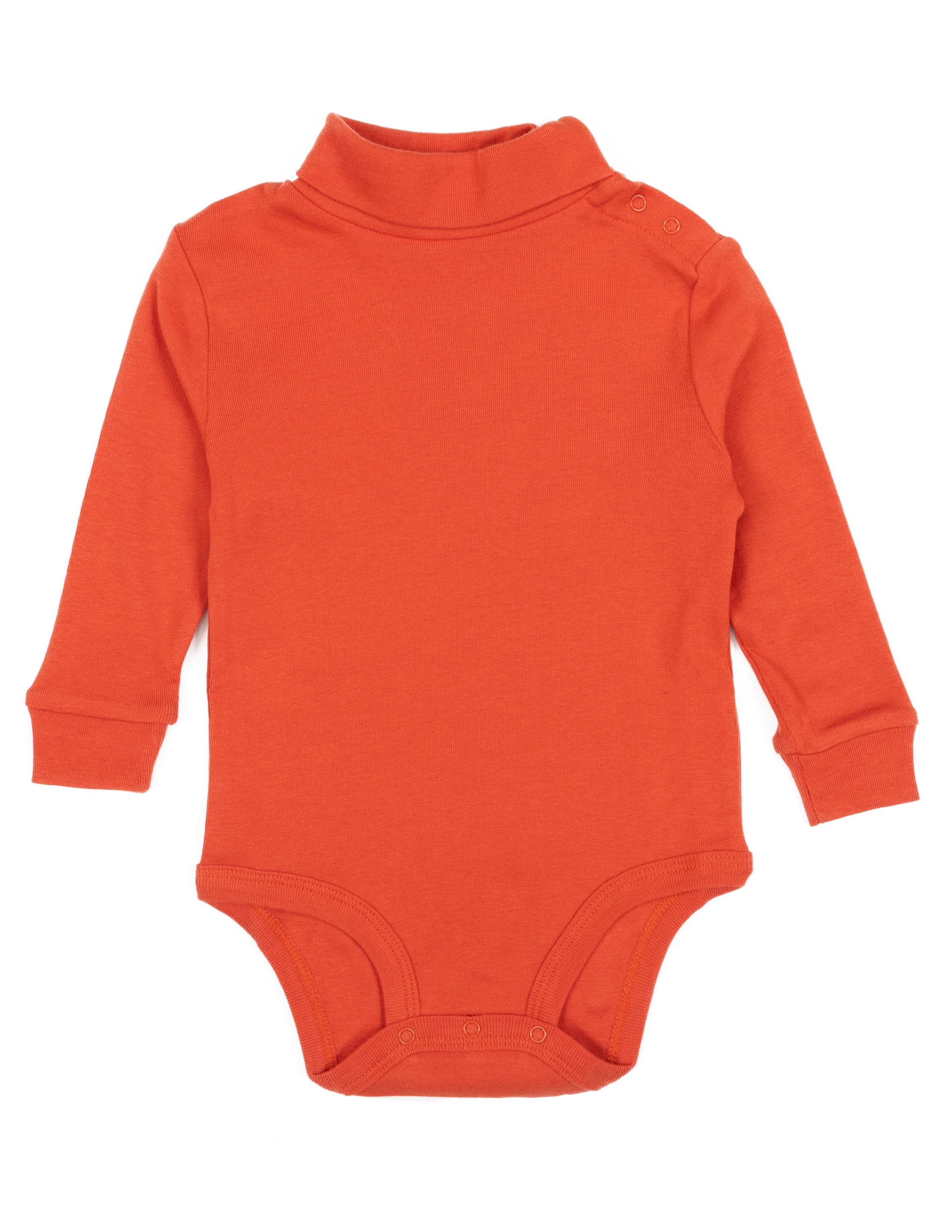 Leveret Baby Turtleneck Bodysuit Cotton Orange 12 Month