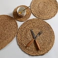 Naiyafly Round Woven Placemats For Dining Table, Water Hyacinth Straw