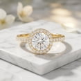 thumbnail image 5 of Rosec Jewels IGI Certified Lab Grown Diamond Engagement Ring with Halo - 1 Carat - E-VS1 Quality - Jewelry for Special Person, 14K Yellow Gold, US 9.00, 5 of 8