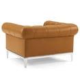 thumbnail image 5 of Tufted Armchair and Loveseat Sofa Set, Leather, Tan, Modern Contemporary Urban Design, Living Lounge Room Hotel Lobby Hospitality, 5 of 8