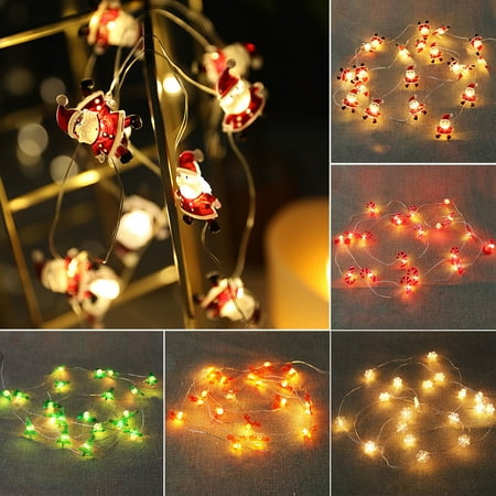 Dserhfy 200cm String Light with Copper Wire Easy to Hang Exquisite Decorate Reusable Santa Claus Cane Snowman Decoration Lamp for Party