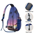 thumbnail image 3 of Summer Beach Palm Trees Sling Bag - Boho Tropical Paradise Shoulder Backpack - Versatile Wear for Hiking, Traveling & Daily Commuting, 3 of 5