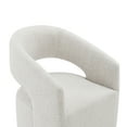 thumbnail image 6 of CHITA Modern Dining Chair with Caster Wheels & Open Back, Upholstered Dining Room Chairs Set of 2,  Fabric in Wheat, 6 of 12