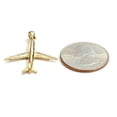 thumbnail image 4 of 14k yellow Gold solid Airplane Aviation 3D pendant charm gift fine jewelry 3.4g, 4 of 12