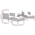 thumbnail image 4 of vidaXL 5 Piece Garden Lounge Set with Cushions Brown Poly Rattan, 4 of 5