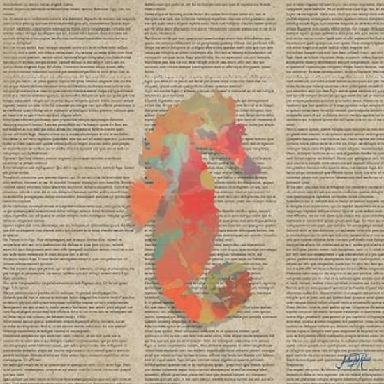 Sea Creatures on Newsprint III Canvas Art - Julie DeRice ()