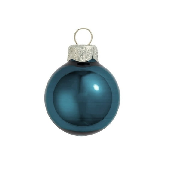 40ct Pearl Marine Blue Glass Ball Christmas Ornaments 1.5" (40mm)