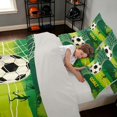 thumbnail image 4 of Manfei Soccer Sport Twin Bedding, Goal Print Bedding Comforter Set, Green Black Yellow, Gray Reversible 7-Piece, 4 of 6