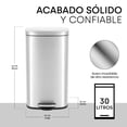 thumbnail image 4 of Bote de Basura Ninon INOX-30L de Acero Inoxidable con Pedal, Cierre Suave y Cubeta Desmontable 30 litros, 4 of 8