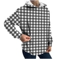 thumbnail image 2 of Women's Plaid Zipped Hoodies for Breastfeeding Long Sleeve Casual Pullover Hooded Sweatshirt Loose Tops Shirts (L, Black), 2 of 5
