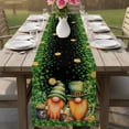 thumbnail image 4 of St. Patrick's Day Table Runner - 90 Inch Long Green Lucky Shamrocks Harp Beer Black Cotton and Linen Blended Dress Scarves Farmhouse Table Runner for Kitchen Dining, Coffee Table, 13" x 90", 4 of 8