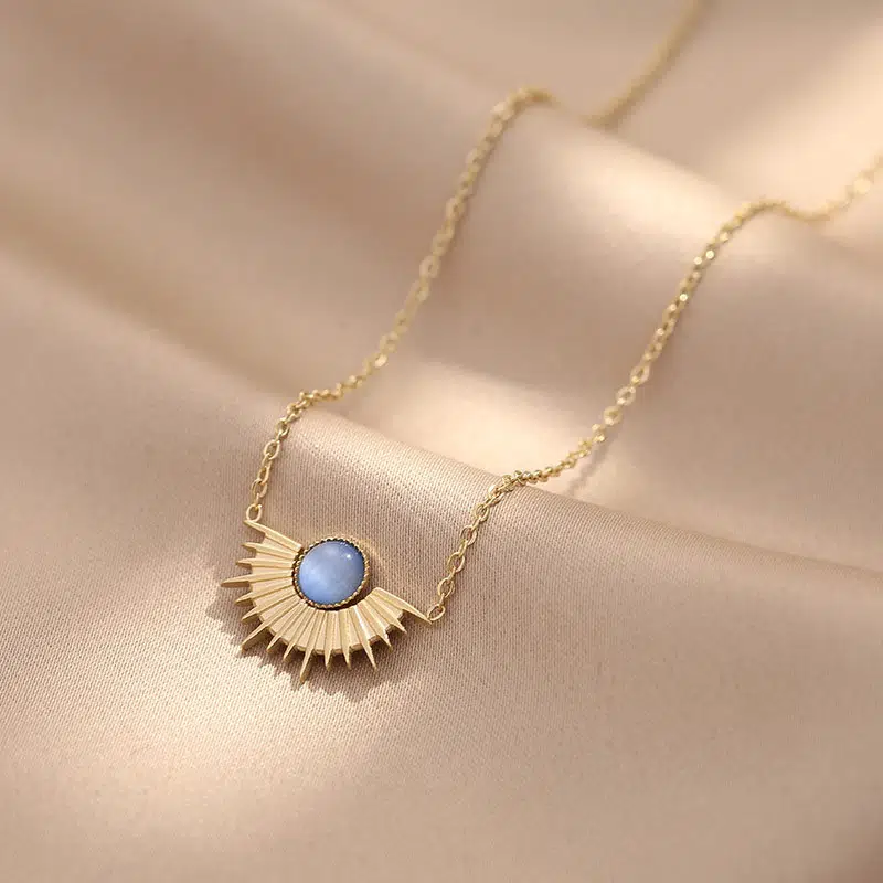 sunflower necklace stainless steel