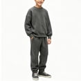 thumbnail image 2 of Lutiedan Boys Fall Winter Tracksuits 2 Piece Set Kids Crewneck Sweatshirts and Jogger Sweatpants with Pockets Size 2-10,Dark Gray, 2 of 6