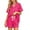 Hot Pink, variant on EA'S SECRET Womens 100% Cotton Pajamas Short Set Button Down Summer Pjs with Pockets Loungewear V Neck Chest Pocket Sleep Sets(Light Purple,L)