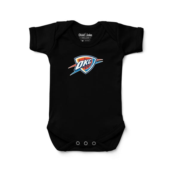 Newborn & Infant Chad & Jake Black Oklahoma City Thunder Primary Logo Bodysuit
