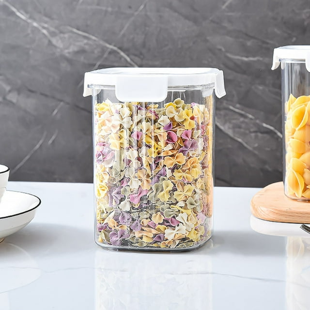 Neoyler Food Grade Airtight Food Storage Container with Secure for Tea Coffee and Kitchen Pantry Organization Dishwasher Safe and Stackable PET Plastic 600ml 1300ml 1900ml