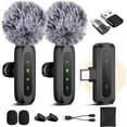 thumbnail image 1 of PinesC Wireless Lavalier Microphone for , iPad, Android - 100FT Transmission, 360° Omnidirectional HD High Sensitivity Mic for Interview, Video Podcast, Vlog, YouTube, TikTok, 1 of 5