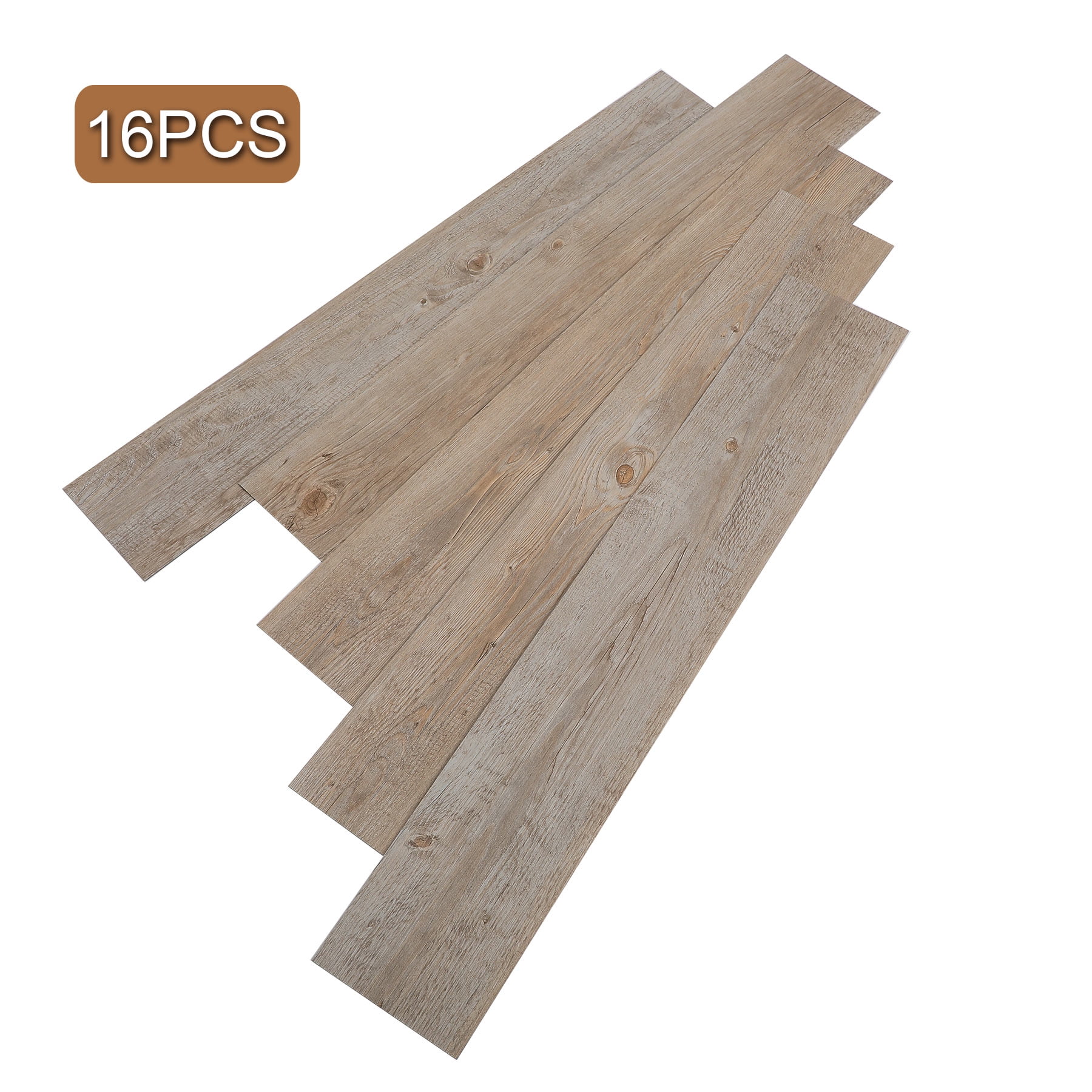 16 PCS Adhesive Floor Tiles Vinyl Floor Planks 2.0mm Thick 24 Square