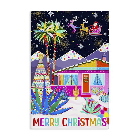 Stupell Industries Eclectic Whimsical Desert Christmas Canvas Art, 16 x 24, by Jess Stempel