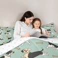 thumbnail image 4 of Feelyou Cartoon Dog Pug Twin Bedding Sets 7-Piece for Kids, Cute Dalmatian Lover Bedding Comforter Set, Funny Animal Reversible Sheet Sets, Lightweight Room Decor, 4 of 7