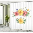 thumbnail image 4 of Ambesonne Vintage Shower Curtain, Colorful Flowers Garden Art, 69"Wx84"L, Coral Mustard and Green, 4 of 4