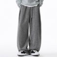 thumbnail image 5 of Men's Casual Relaxed Fit Textured Trousers Comfortable Everyday Wear Versatile Fashion Soft Fabric Loose Fit Mid Rise Pants for Autumn Winter Stretch Dress Pants Men's Navy Athletic, 5 of 7