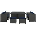 thumbnail image 4 of Modway Sojourn 9 Piece Outdoor Patio Sunbrella® Dining Set in Canvas Navy, 4 of 4