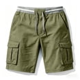 thumbnail image 4 of Utoimkio Men's Striped Elastic Waist Drawstring Cargo Shorts,Multi Side Flap Pocket Lightweight Casual Knee Length Outdoor Work Shorts, 4 of 5