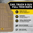 thumbnail image 2 of Cat® ToughRide™ Heavy-Duty 3 Piece Rubber All Season Floor Mats for Car Truck Van SUV, Beige - Premium Trim to Fit Car Floor Mat, All Weather Deep Dish Automotive Floor Mats, Total Dirt Protection, 2 of 8