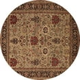 thumbnail image 1 of Ahgly Company Indoor Round Oriental Brown Industrial Area Rugs, 6' Round, 1 of 4