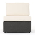 thumbnail image 2 of GDF Studio Sabrina Outdoor Grey Wicker Armless Sectional Sofa Seat, Set of 2, White, 2 of 6
