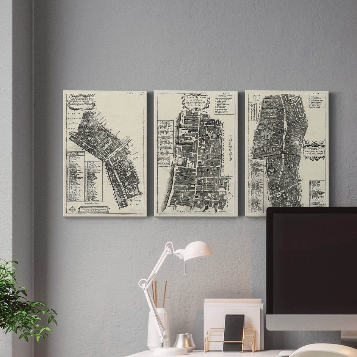 Quays of London III Premium Gallery Wrapped Canvas - Ready to Hang - 32 x 48 Each