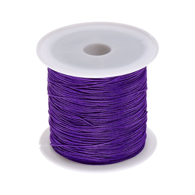 Hilo de Nylon Unique Bargains Rebordear Anudar Cordón 0,6mm 50 yardas Trenzado Nylon Oscuro púrpura