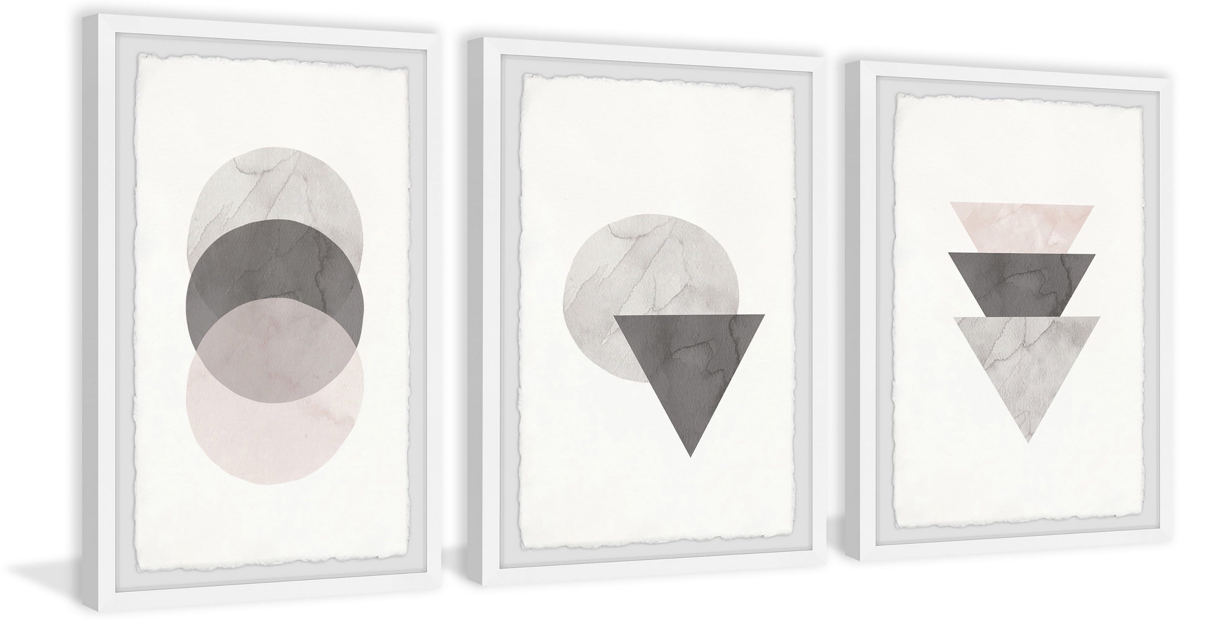 Marmont Hill Triangle and Circle Stack Triptych by Diana Alcala