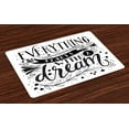 thumbnail image 1 of Ambesonne Black and White Place Mats Set of 4, Dream Words, Standard Size, Black and White, 1 of 4