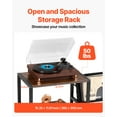 thumbnail image 4 of VEVOR 3 Tiers Record Player with LED Light & USB Ports Metal Vinyl Shelf Black, 4 of 9