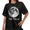 Black-4, variant on Women's Half Moon Copy Moon Joy Quote Graphic Oversized Short Sleeve T-shirt Vintage Washed Tee