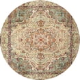 thumbnail image 1 of Ahgly Company Machine Washable Indoor Round Traditional Brown Area Rugs, 4' Round, 1 of 7
