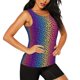 thumbnail image 2 of Balery Leopard Neon Rainbow Gradient Camiseta sin mangas estampada ligera para mujer, tops de entrenamiento sin mangas, camisetas de yoga transpirables de secado rápido.-XX-Large, 2 of 7