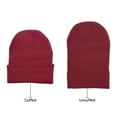 thumbnail image 2 of Empire Cove Knit Cuffed Beanie Hat Cap Warm Winter Men Women Soft Toboggan Maroon, 2 of 6