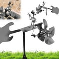 thumbnail image 2 of Handmade Metal Bassist Windmill,Percussionist Music Figurines and Statues, Rockin Art Figurine, Wind-Powered Kinetic Sculpture, Wind Spinners for Yard Lawn Garden Patio Decor (Silver Bassist), 2 of 14