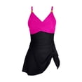 thumbnail image 4 of Women's One Piece Bikini Swimsuit Deep V Cross Side Tie Bow Back Sexy with Removable Bra Pads No Underwire for Beach Vacation,Multicolor,M, 4 of 5