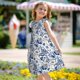 thumbnail image 5 of Balery Blue Paisley Camisón de princesa para niñas, pijama de algodón con mangas abullonadas, suave y bonito.-Medium, 5 of 6