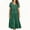 Green, variant on Women's Summer Plaid Maxi Dresses Casual Floral Short Sleeve V Neck Boho Beach Vacation Swing Dress with Pockets Wine XL(XL)