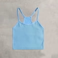 thumbnail image 2 of SHTXOZHI Womens Ribbed Tank Top Crisscross Back Spaghetti Strap Tops Crew Neck Casual Dressy Cropped Summer Tees, 2 of 5