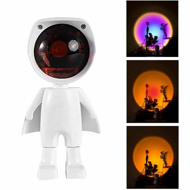Sunset Projection Lamp, Night Light Projector Led Lamp, 360 Degree Rotation Rainbow Floor Stand Modern Projection Lamp, Romantic Sunset Night Light for Party Movie Cinema Theme Bedroom Decor