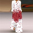 thumbnail image 2 of Vestido Largo Con Cuello en V Suelto de Manga Larga Con Estampado de Labios Rojos de Estilo Retro Para Mujer Odeerbi  ODB114227, 2 of 5