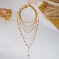 thumbnail image 3 of NICKSUN Boho Summer Beach Layered Necklace, Multilayer Starfish Scallop Pearl Y-Drop Long Chain, Colorful Enamel Rhinestone Ocean Stackable Statement Jewelry, 3 of 5