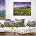 thumbnail image 4 of Designart Purple Sky and Green Mountains - Landscape Photo Throw Pillow - 16x16, 4 of 5