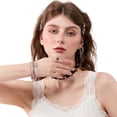 thumbnail image 2 of Biezeib Bohemian Cross Bracelet for Women PU Leather Rhinestone Bead Bangle Gift for Family, 2 of 7